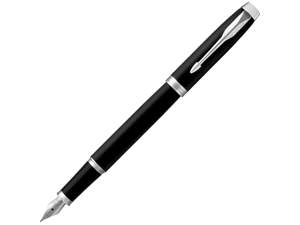 Перьевая ручка Parker IM Mat Black CT, перо: F, цвет чернил: blue, в подарочной упаковке.-0