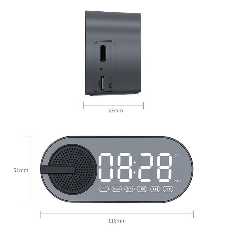 Колонка беспроводная MyTone Sound Clock c часами, Черный-1