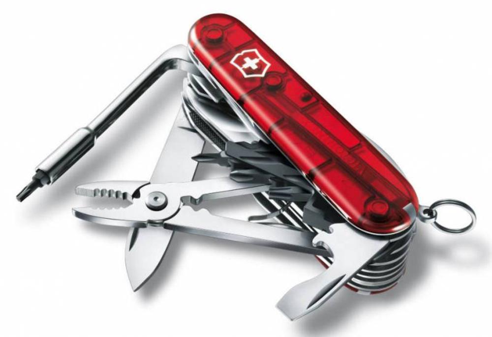 Офицерский нож CyberTool L, полупрозрачный красный-1
