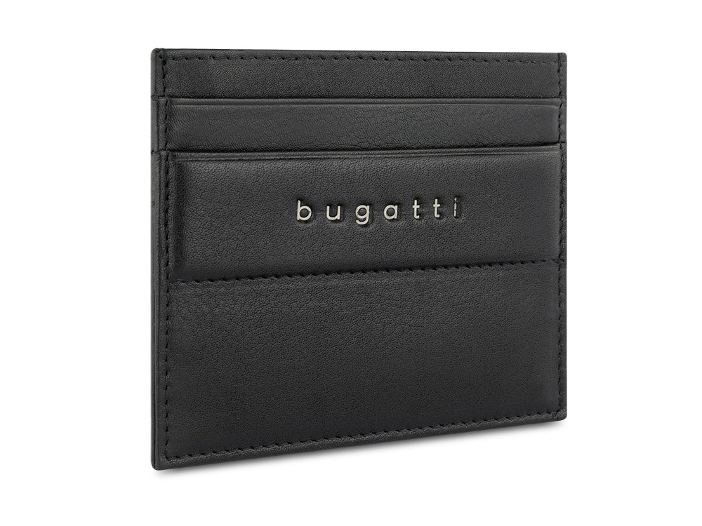 Портмоне для кредитных карт BUGATTI НОМ | NOME, с защитой данных RFID, черное, натуральная воловья кожа, 10,2х0,3х8,2 см-0