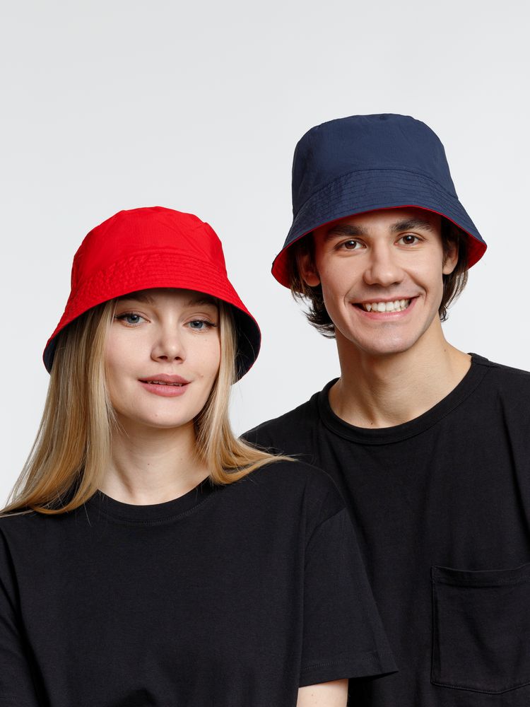 Панама Nylon двусторонняя, темно-синяя с красным-5