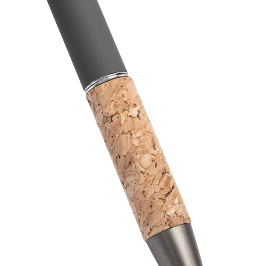 Ручка шариковая FACTOR GRIP со стилусом, серый меланж, темно-серый-3