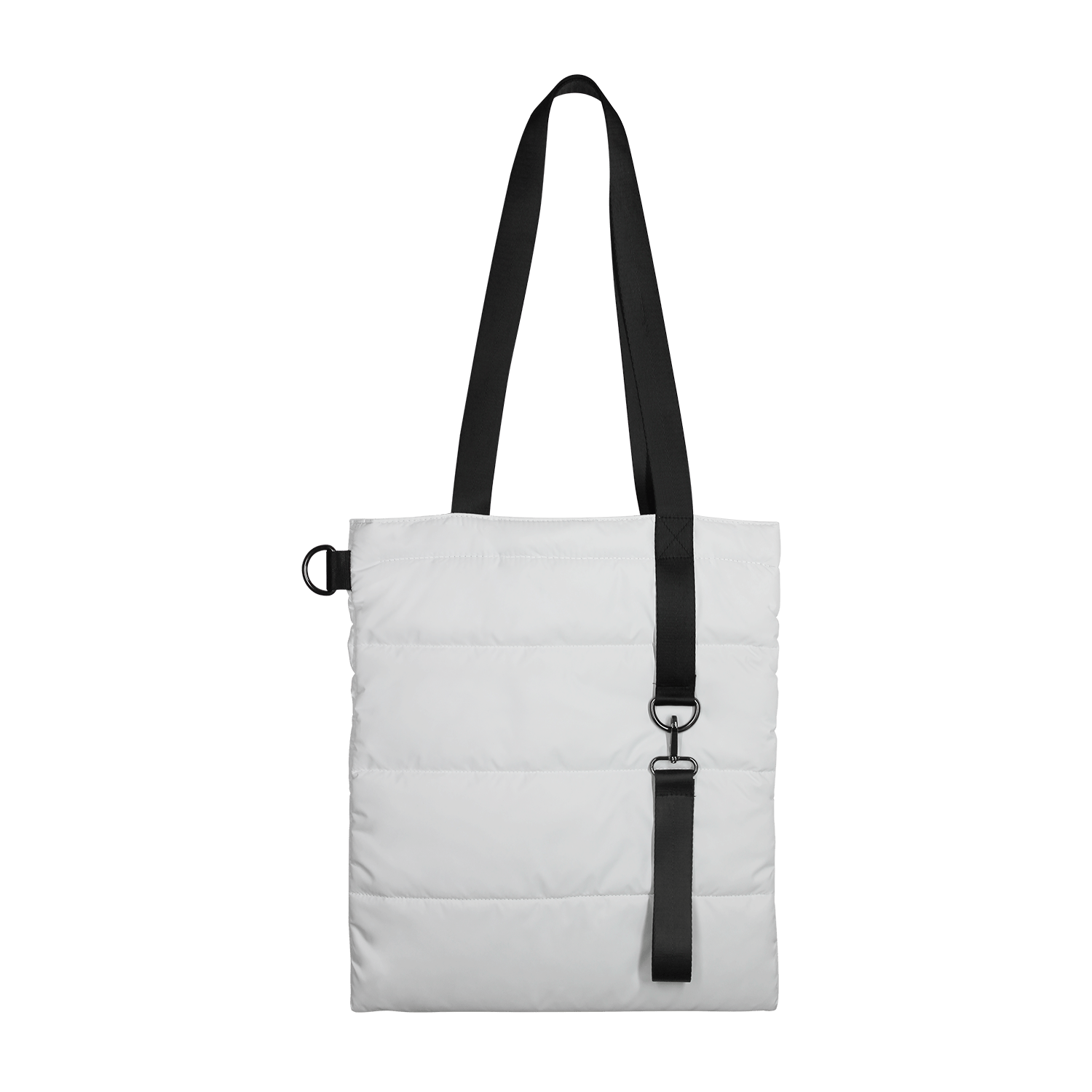 Шоппер Superbag Bubble, стёганый, с магнитной кнопкой (белый с черным)-2