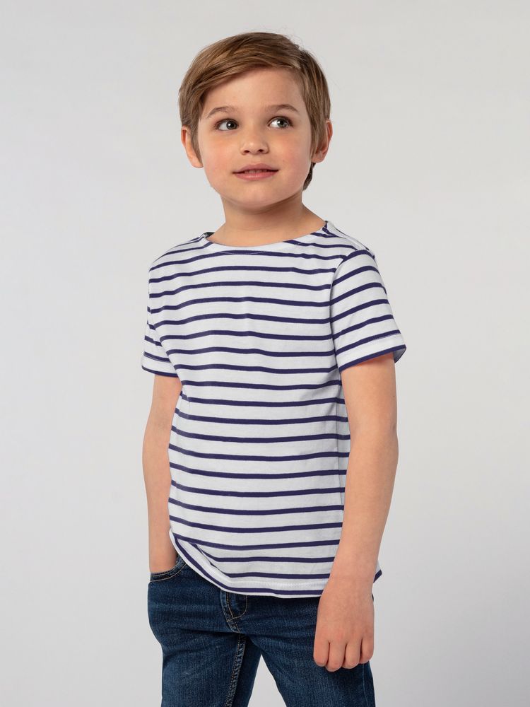 Футболка детская Miles Kids белая с темно-синим-1