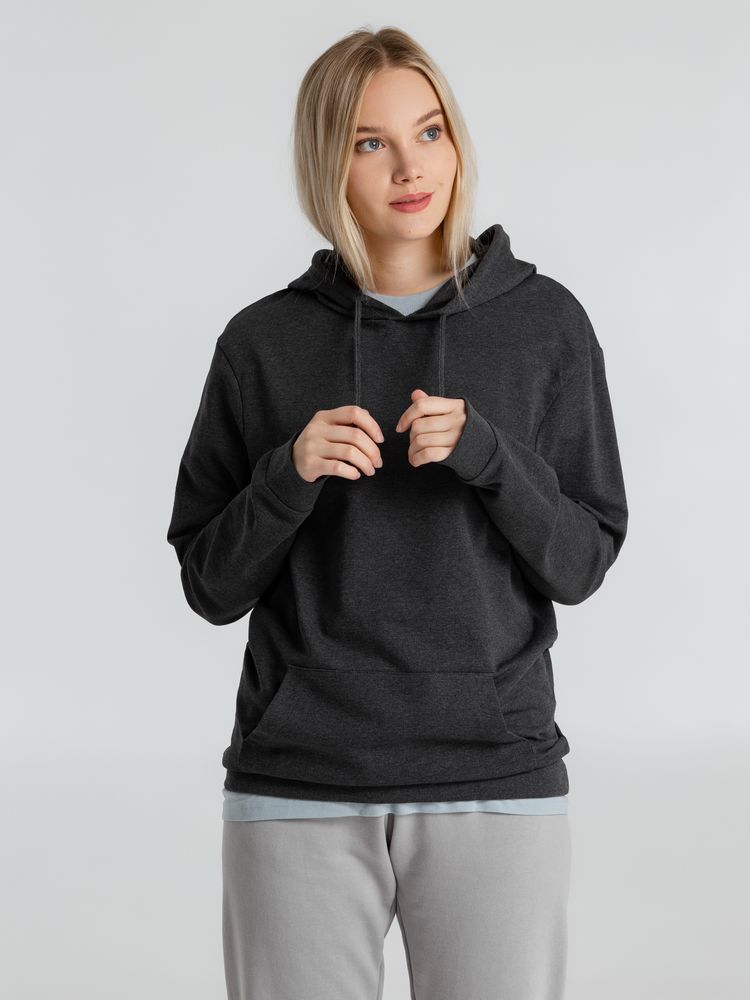 Толстовка с капюшоном унисекс Hoodie, серый меланж (антрацит)-9