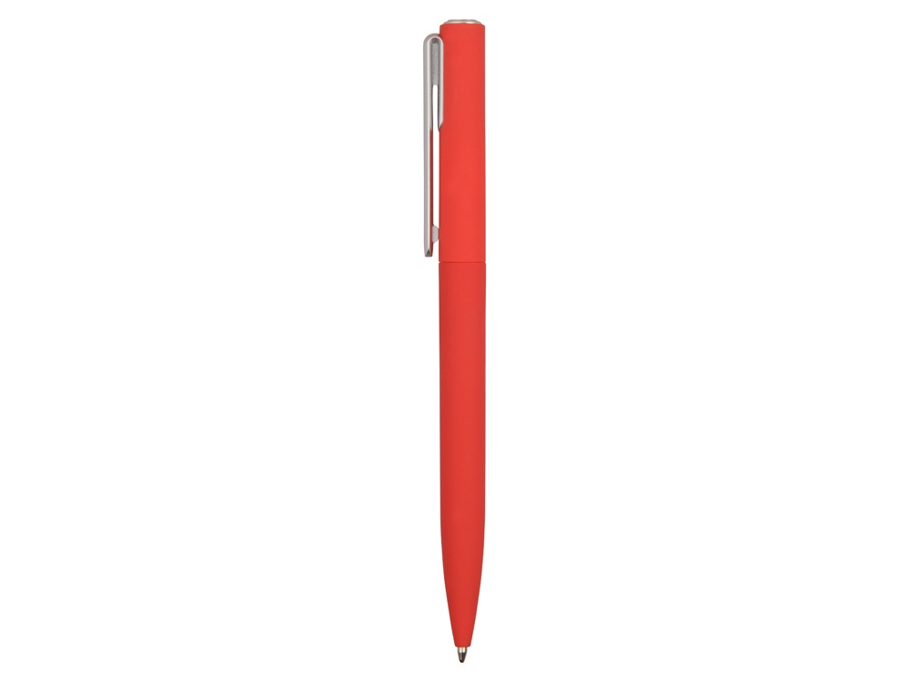 Ручка шариковая пластиковая Bon с покрытием soft touch, красный-2