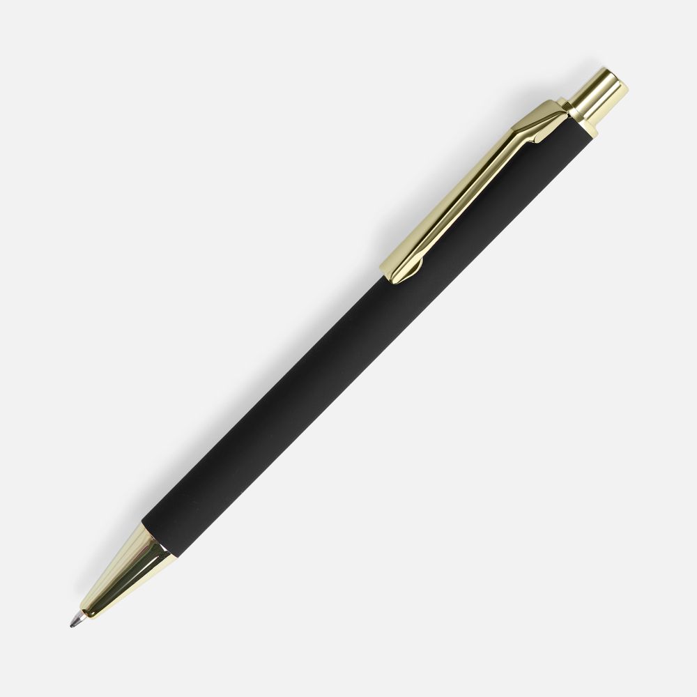 Ручка шариковая Lobby Soft Touch Gold, черная-1