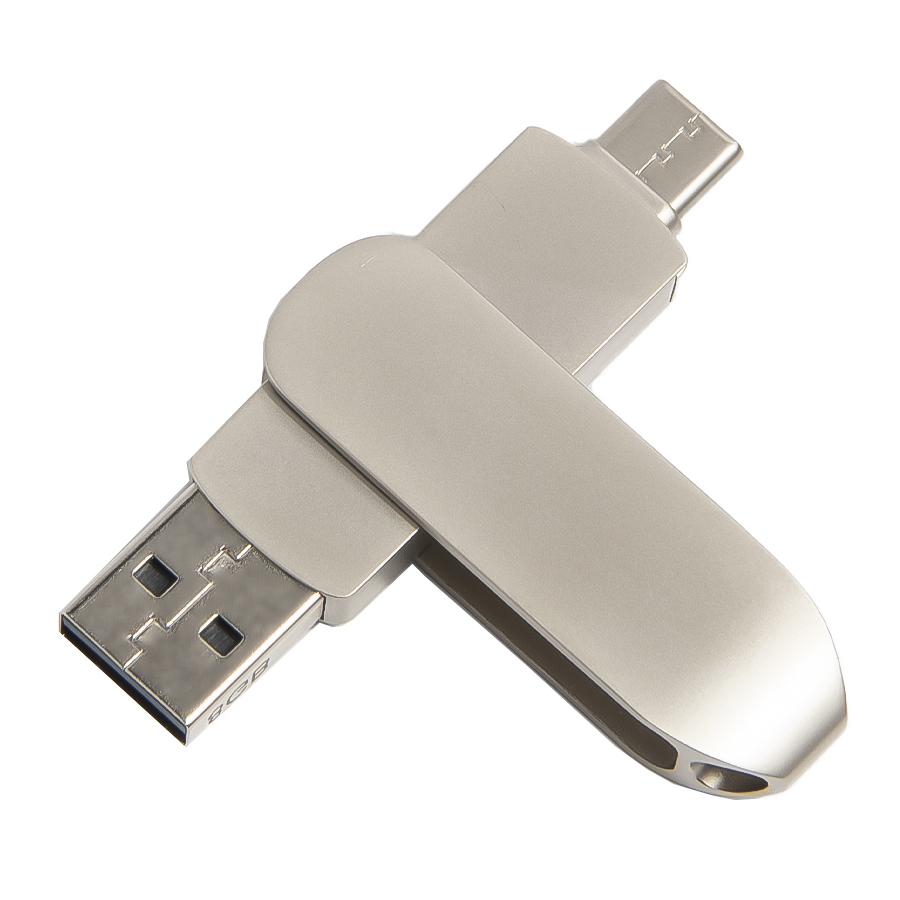 USB flash-карта CIRCLE OTG Type-C (32Гб), серебристая, 6,5х1,5х0,82 см, металл, серебристый-0
