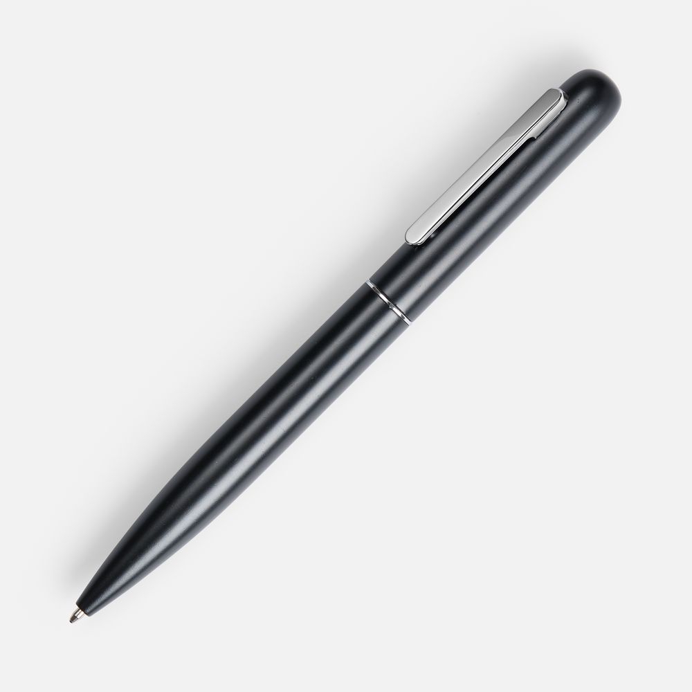Ручка шариковая Scribo, матовая черная-0
