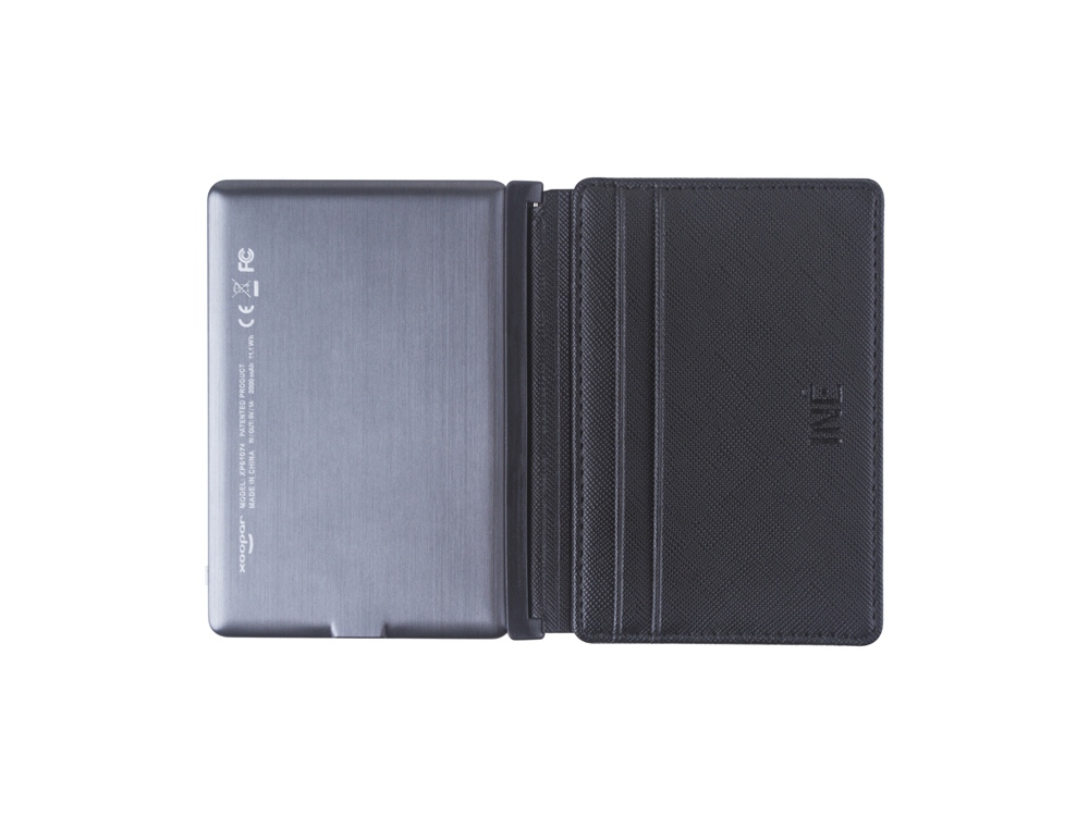 Портмоне с зарядным устройством INE, 3000 mAh, черный-0