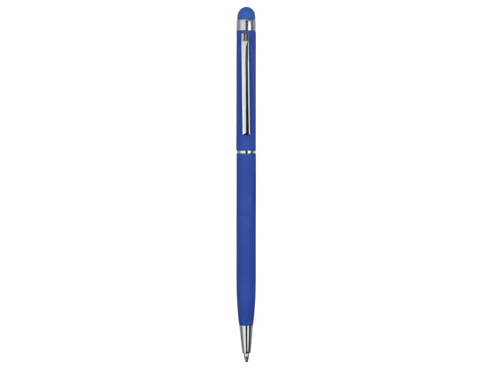 Ручка-стилус шариковая Jucy Soft с покрытием soft touch, синий-1