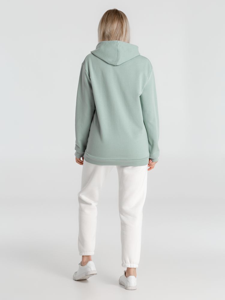 Толстовка с капюшоном унисекс Hoodie, серо-зеленая-6
