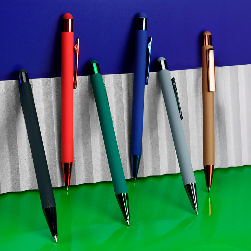 Ручка шариковая FACTOR COLOR со стилусом, черный-4