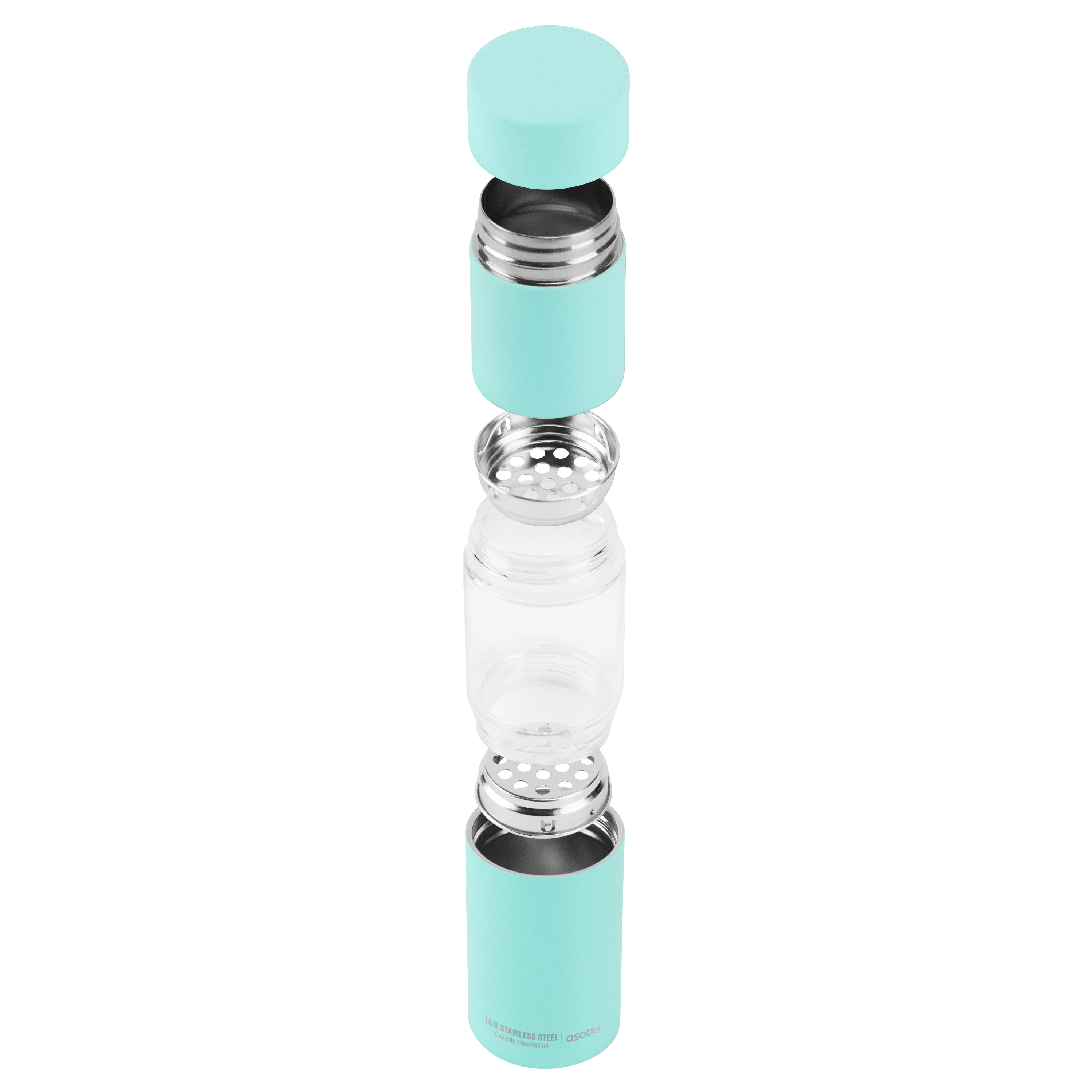 Термобутылка FLAVOUR U SEE, 460 мл, бирюзовая-6