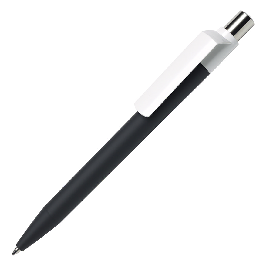 Ручка шариковая DOT, покрытие soft touch, черный-0