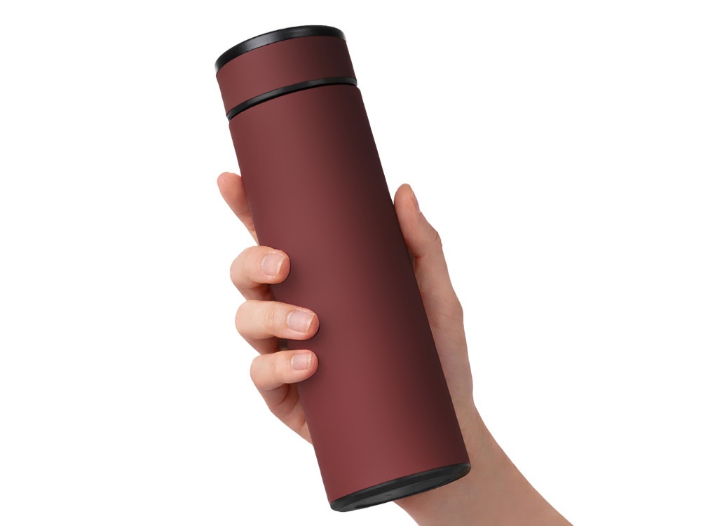 Термос Confident с покрытием soft-touch 420мл, бургунди-4