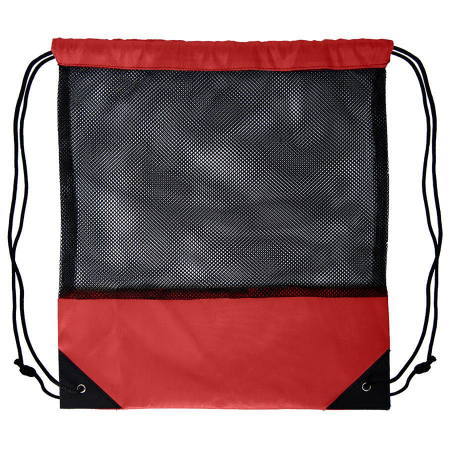 Рюкзак мешок с укреплёнными уголками Mesh, красный, 35*41 см, полиэстер 210D, красный-1