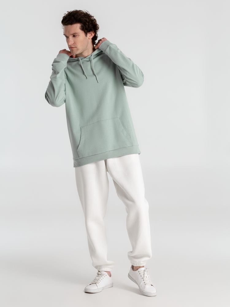Толстовка с капюшоном унисекс Hoodie, серо-зеленая-7