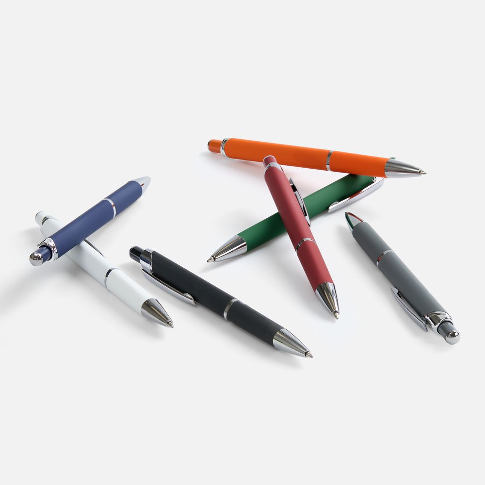 Ручка шариковая Chromos Soft Touch, оранжевая-2