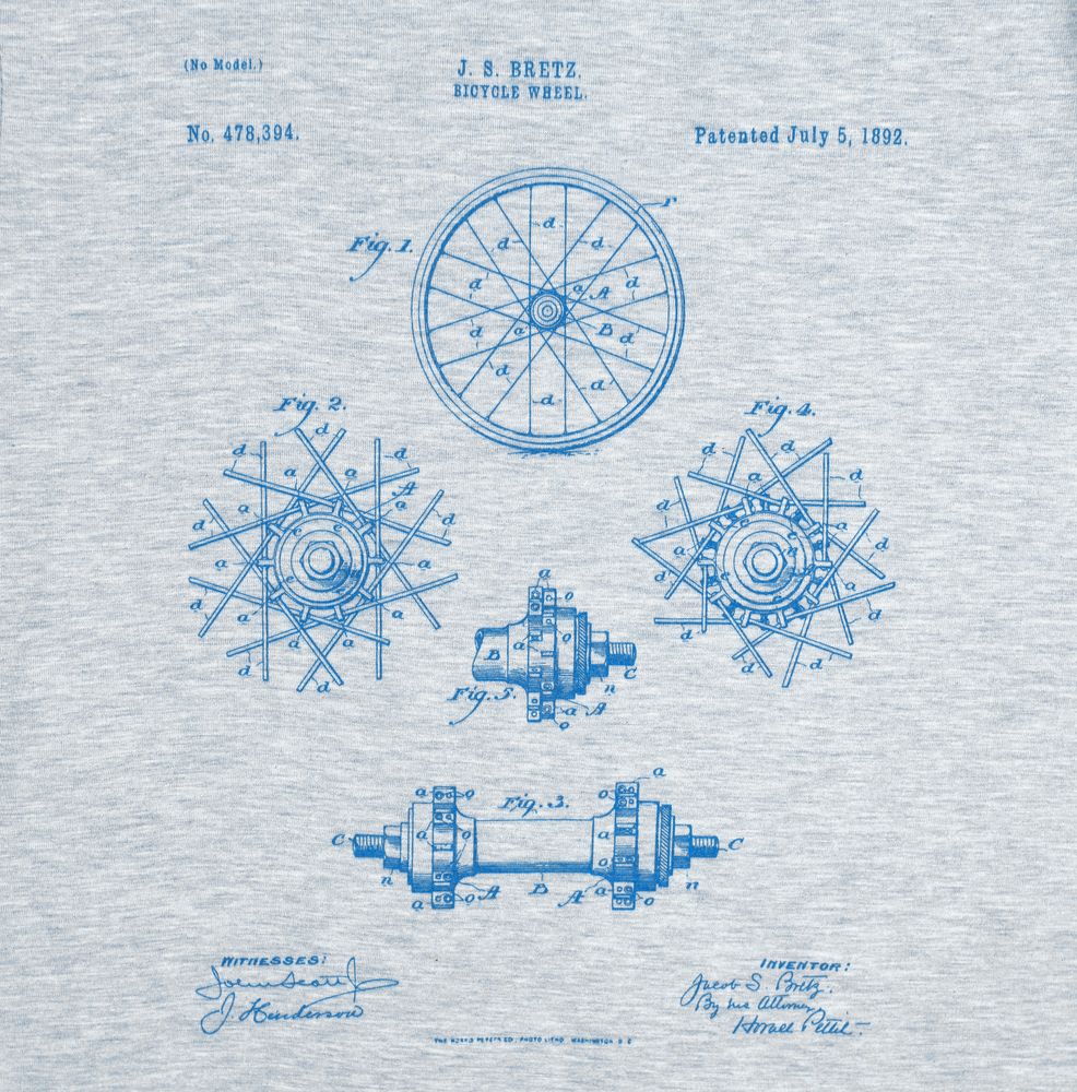 Футболка приталенная Old Patents. Wheel, голубой меланж-1