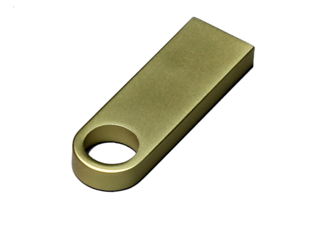 USB 3.0-флешка на 64 Гб с мини чипом и круглым отверстием, золотистый-1