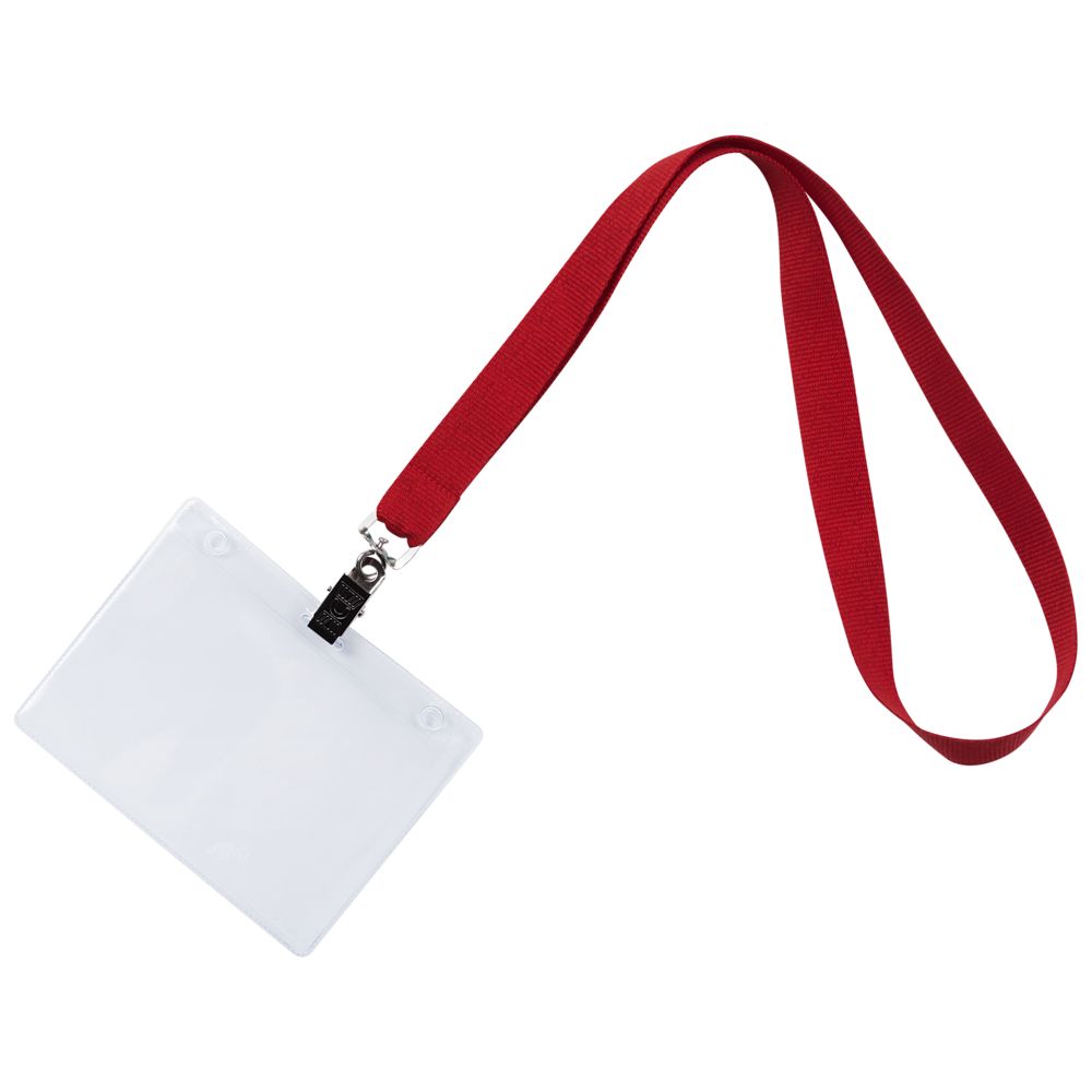 Лента для бейджа Neckband, красная-1