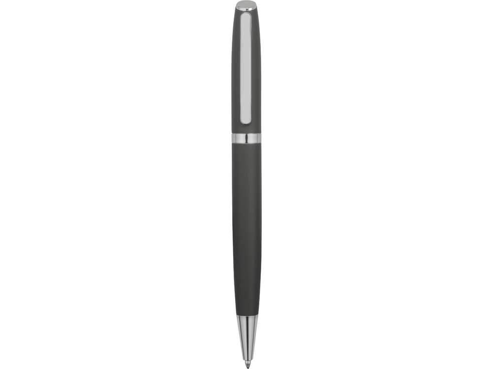 Ручка металлическая шариковая Flow soft-touch, серый/серебристый-1
