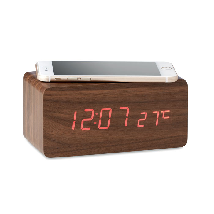 Метеостанция с беспроводной зар, древесный-7