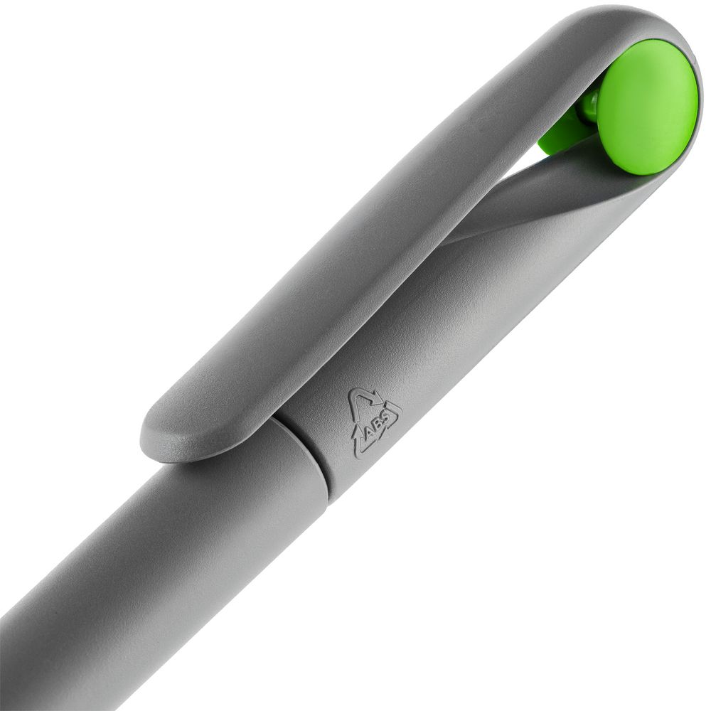 Ручка шариковая Prodir DS1 TMM Dot, серая с ярко-зеленым-2