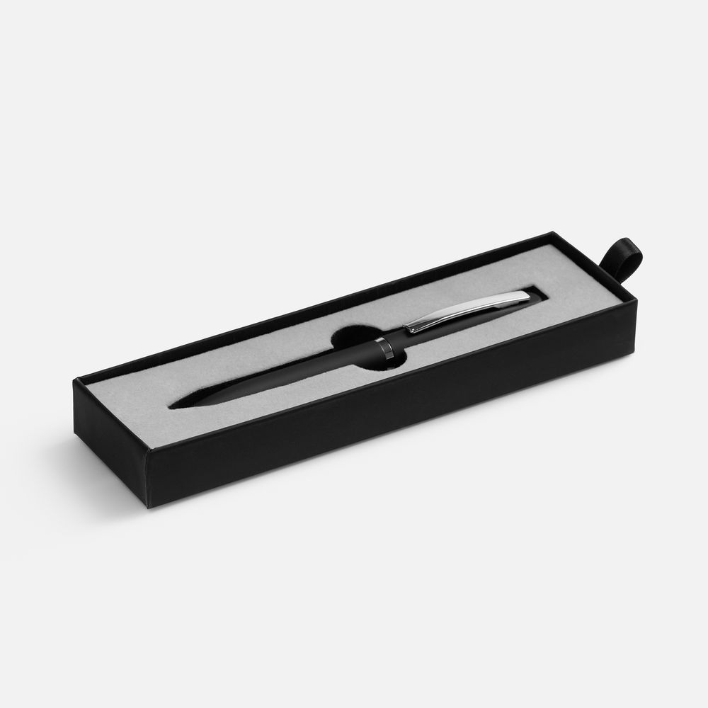 Ручка шариковая Bolt Soft Touch в футляре, черная-0