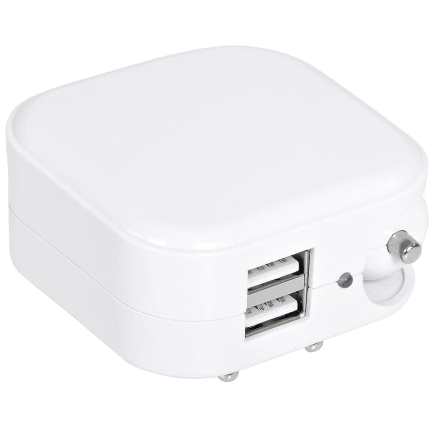Адаптер с двумя USB-портами для зарядки от сети и от прикуривателя "Socket", белый-1