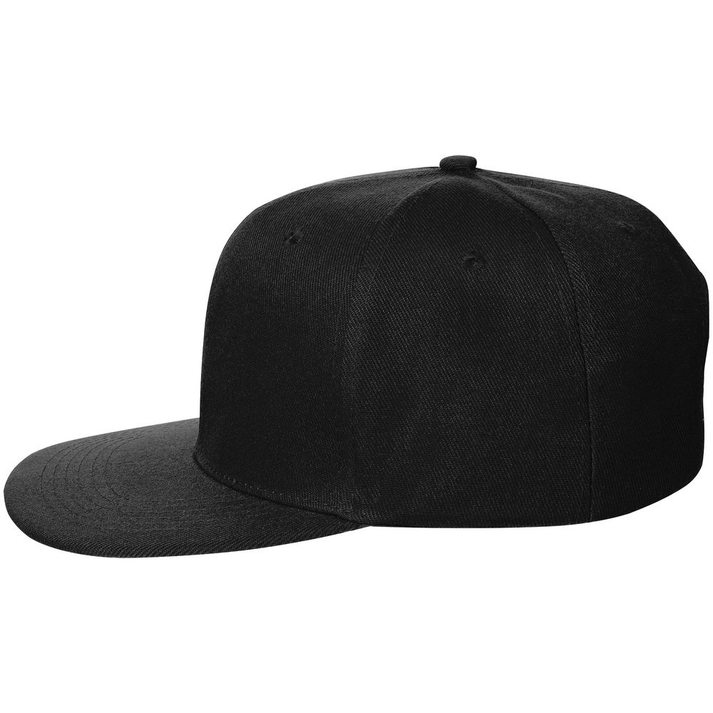 Бейсболка Snapback с прямым козырьком, черная-1