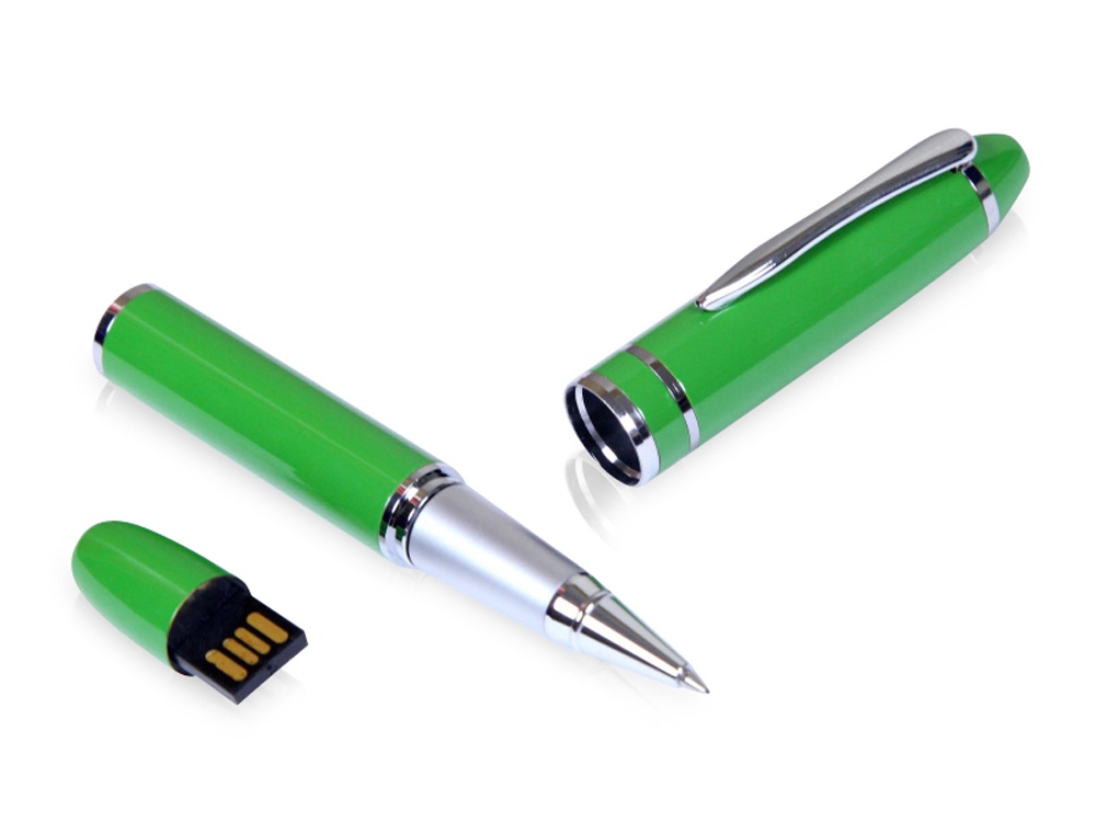 USB-флешка на 16 Гб в виде ручки с мини чипом, зеленый-0