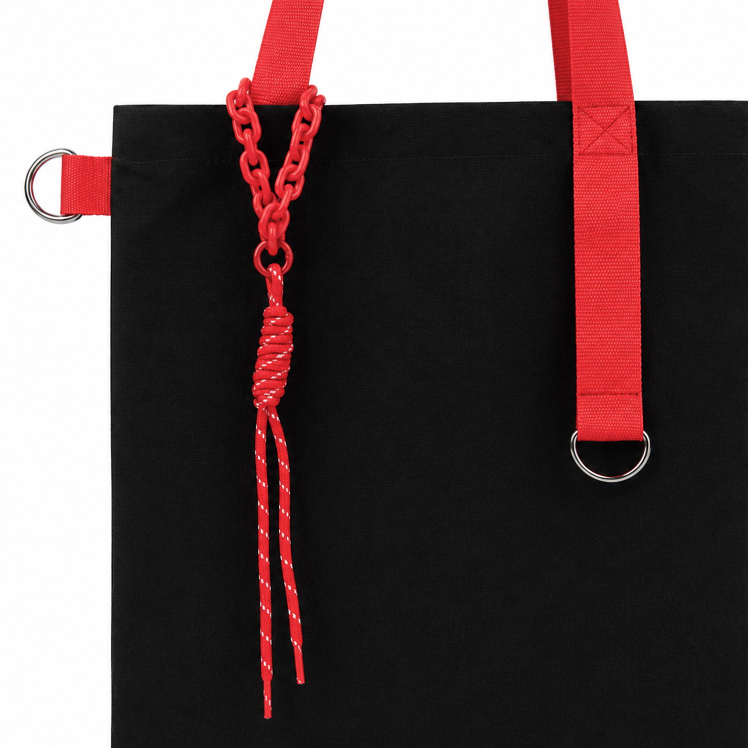 Набор Superbag Red accent: шоппер с обвесом (чёрный с красным)-2