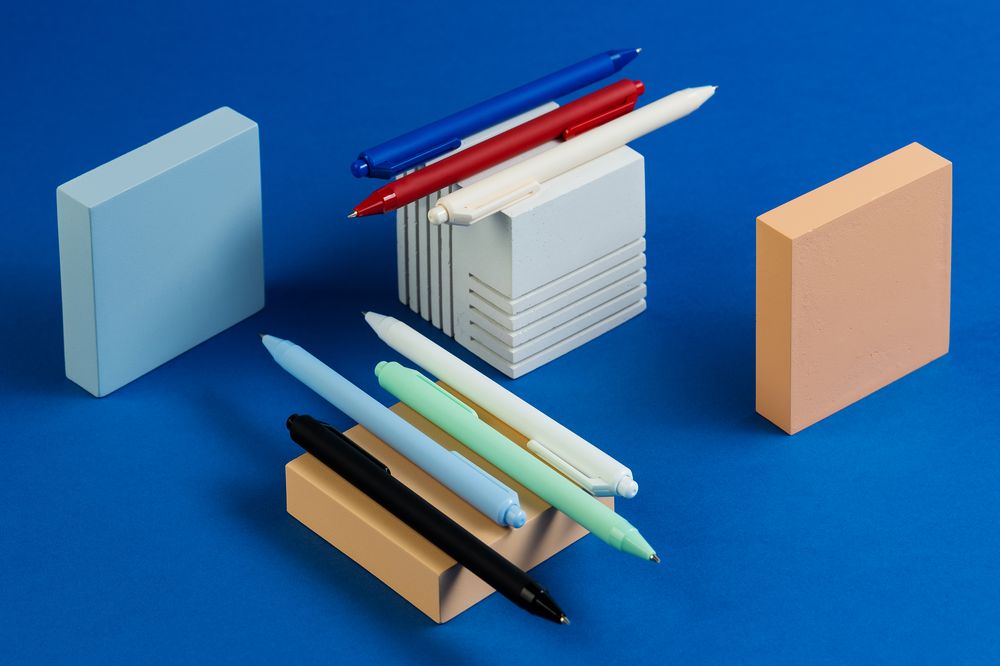 Ручка шариковая Cursive Soft Touch, голубая-3