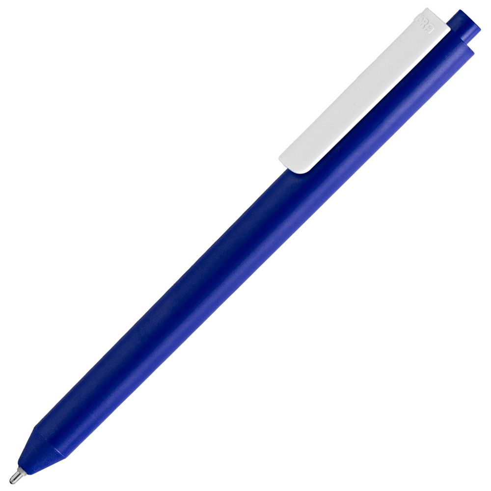 Ручка шариковая Pigra P03 Mat, темно-синяя с белым-0