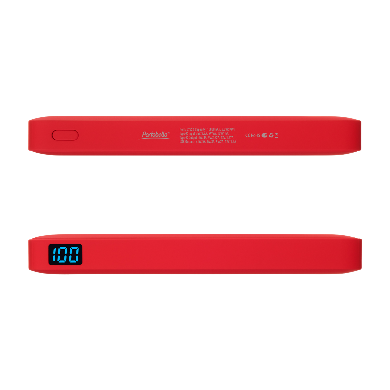 Внешний аккумулятор с подсветкой Анкор Плюс PD (Ancor PD Plus) 10000 mAh, красный-4