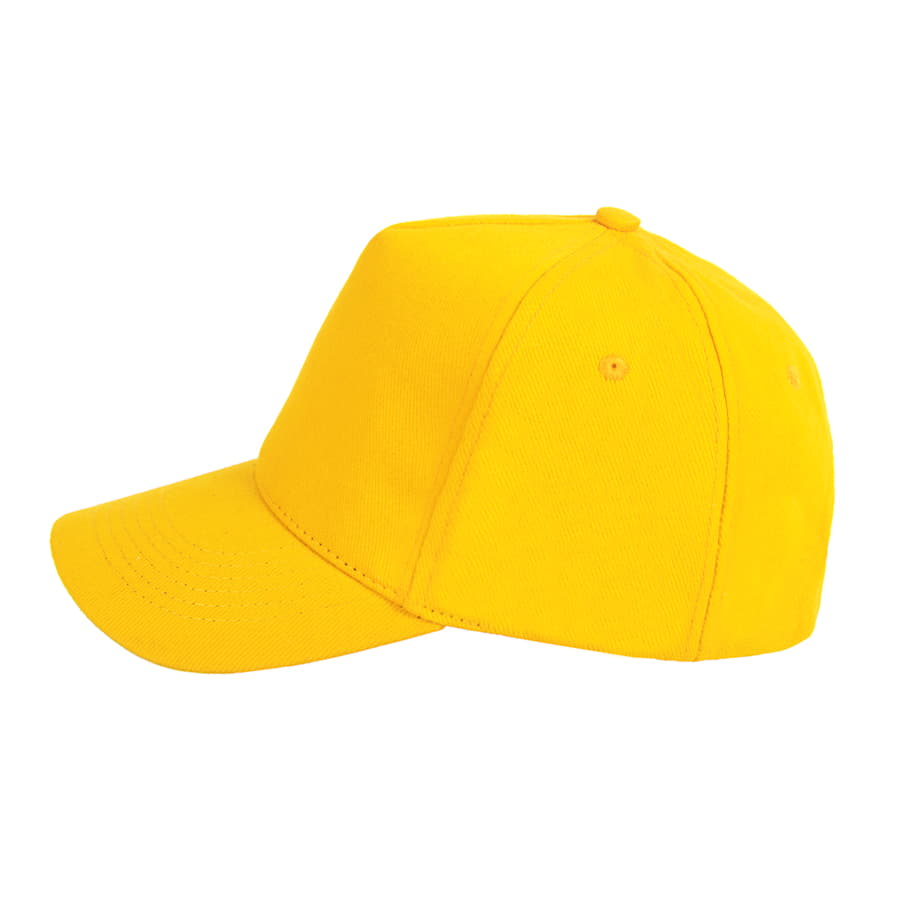 Бейсболка PREMIUM S, 5 клиньев, металлическая застежка, желтый-3