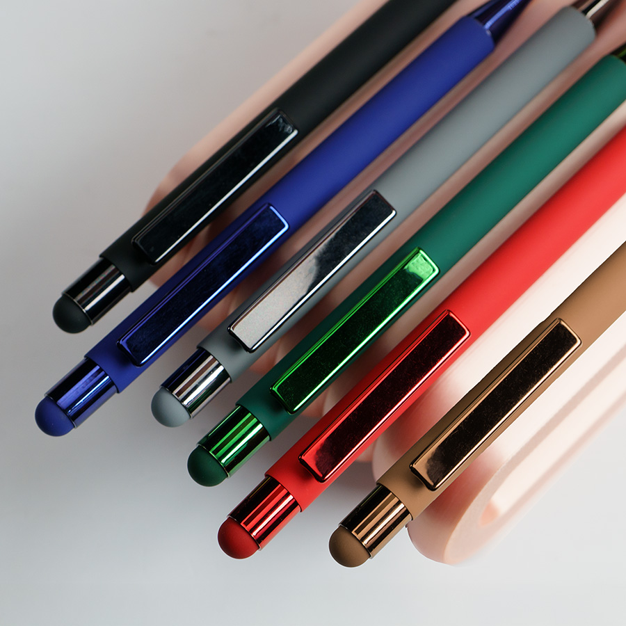 Ручка шариковая FACTOR COLOR со стилусом, красный-6