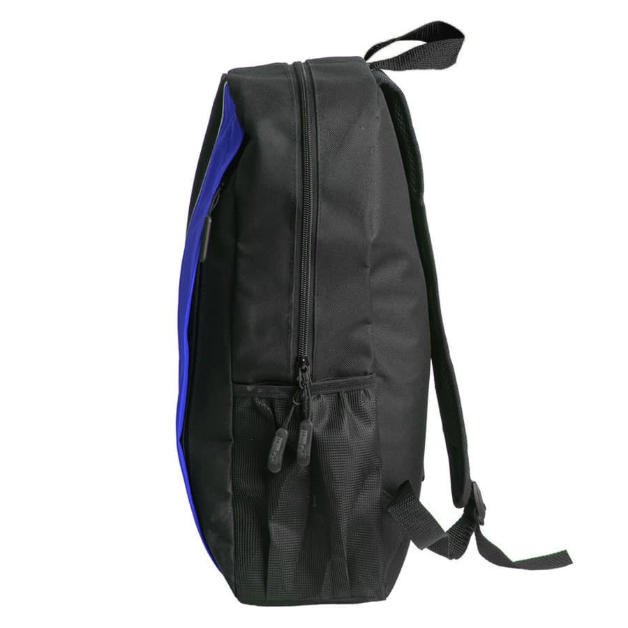 Рюкзак PLUS, чёрный/синий, 44 x 26 x 12 см, 100% полиэстер 600D, черный, ярко-синий-1