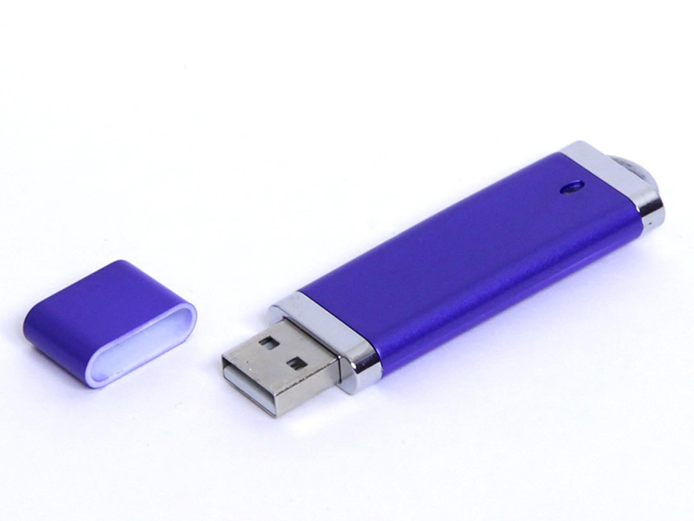 USB-флешка промо на 128 Гб прямоугольной классической формы, синий-0