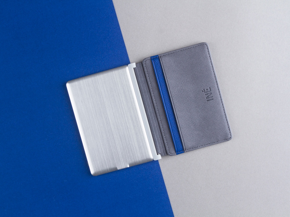 Портмоне с зарядным устройством INE, 3000 mAh, серый-1