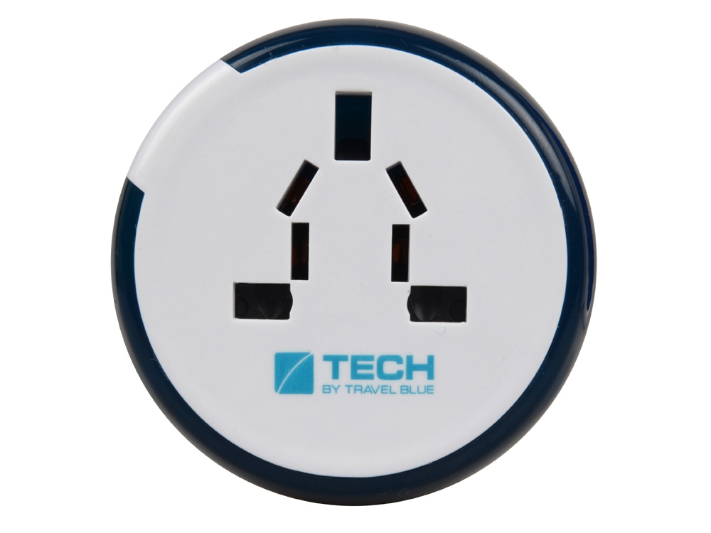 Адаптер с 2-умя USB-портами для зарядки Travel Blue Twist & Slide Adaptor голубой/белый-7