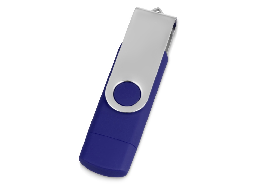 USB/micro USB-флешка 2.0 на 16 Гб Квебек OTG, синий-2