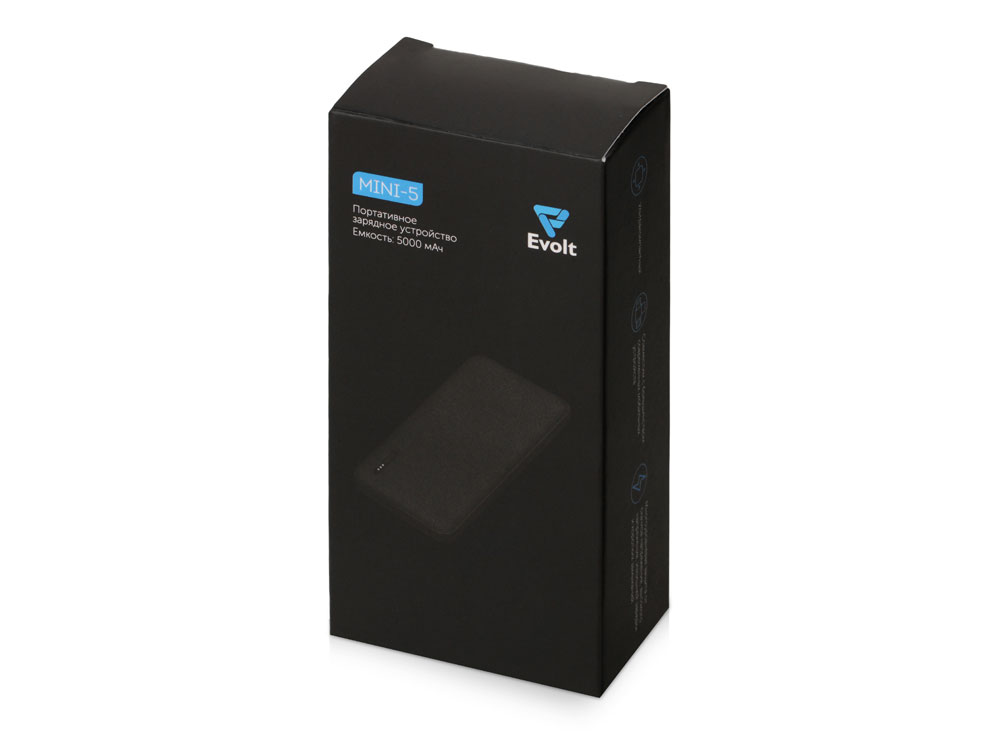 Внешний аккумулятор Evolt Mini-5, 5000 mAh, серый-10