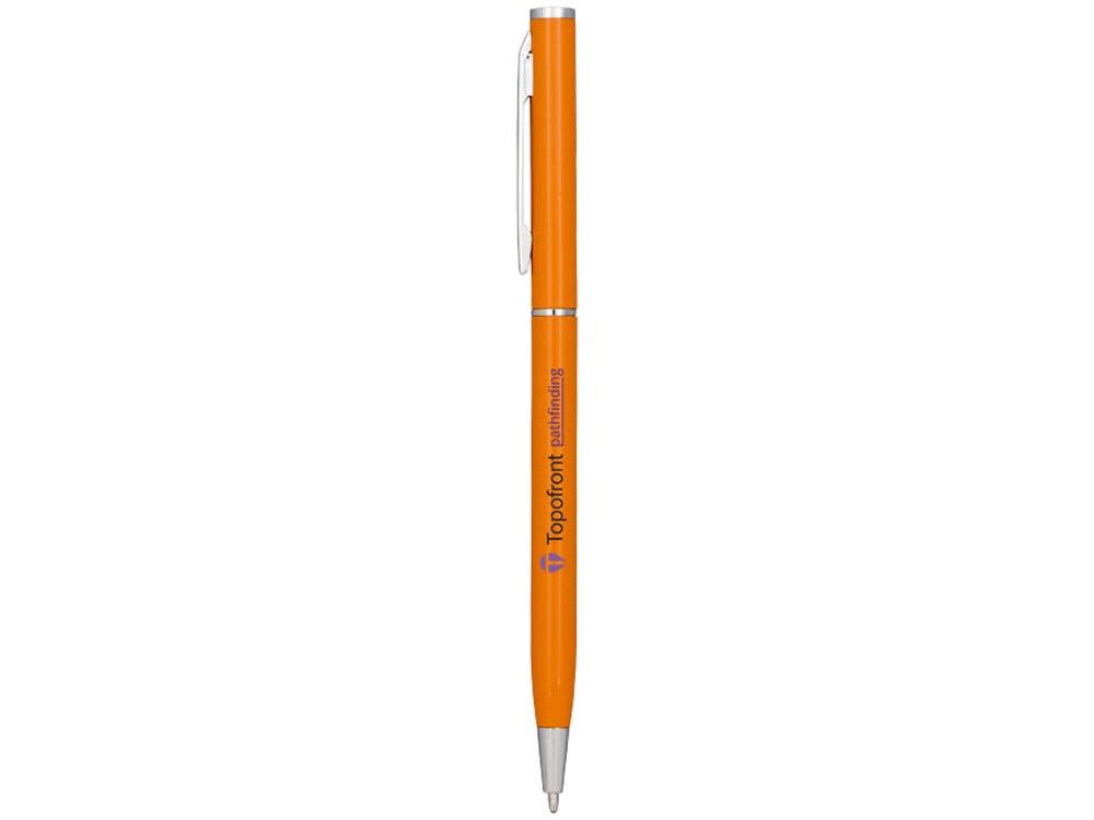 Ручка металлическая шариковая Slim, оранжевый-3