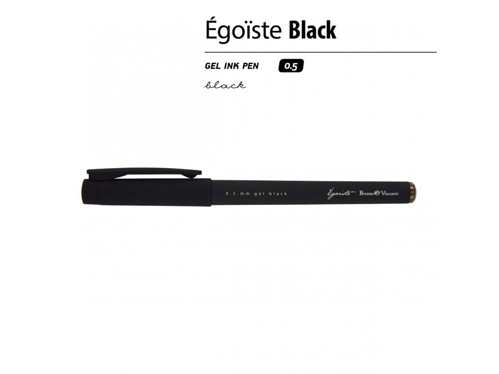 Ручка Egoiste.BLACK гелевая в черном корпусе, 0.5мм, черная-1