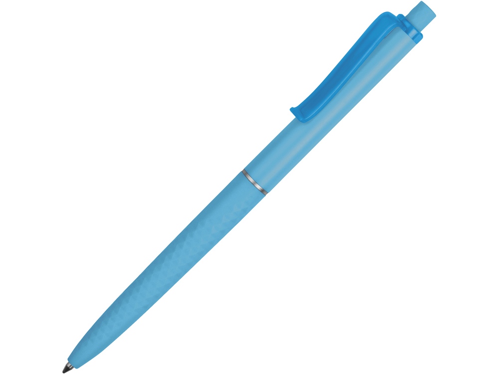 Ручка пластиковая soft-touch шариковая Plane, голубой-0