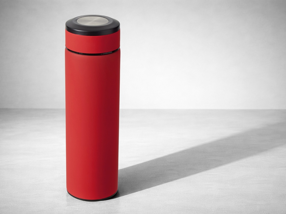 Вакуумный термос Vacuum Flask C1, soft touch, 420мл, красный-7
