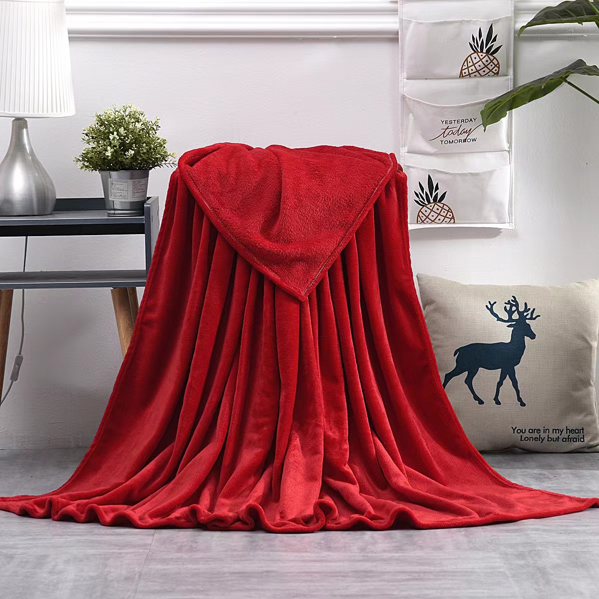 Плед флисовый SUPER SOFT COMFORT TRAVEL, Красный-2